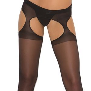 Sheer Nude Suspender Pantyhose